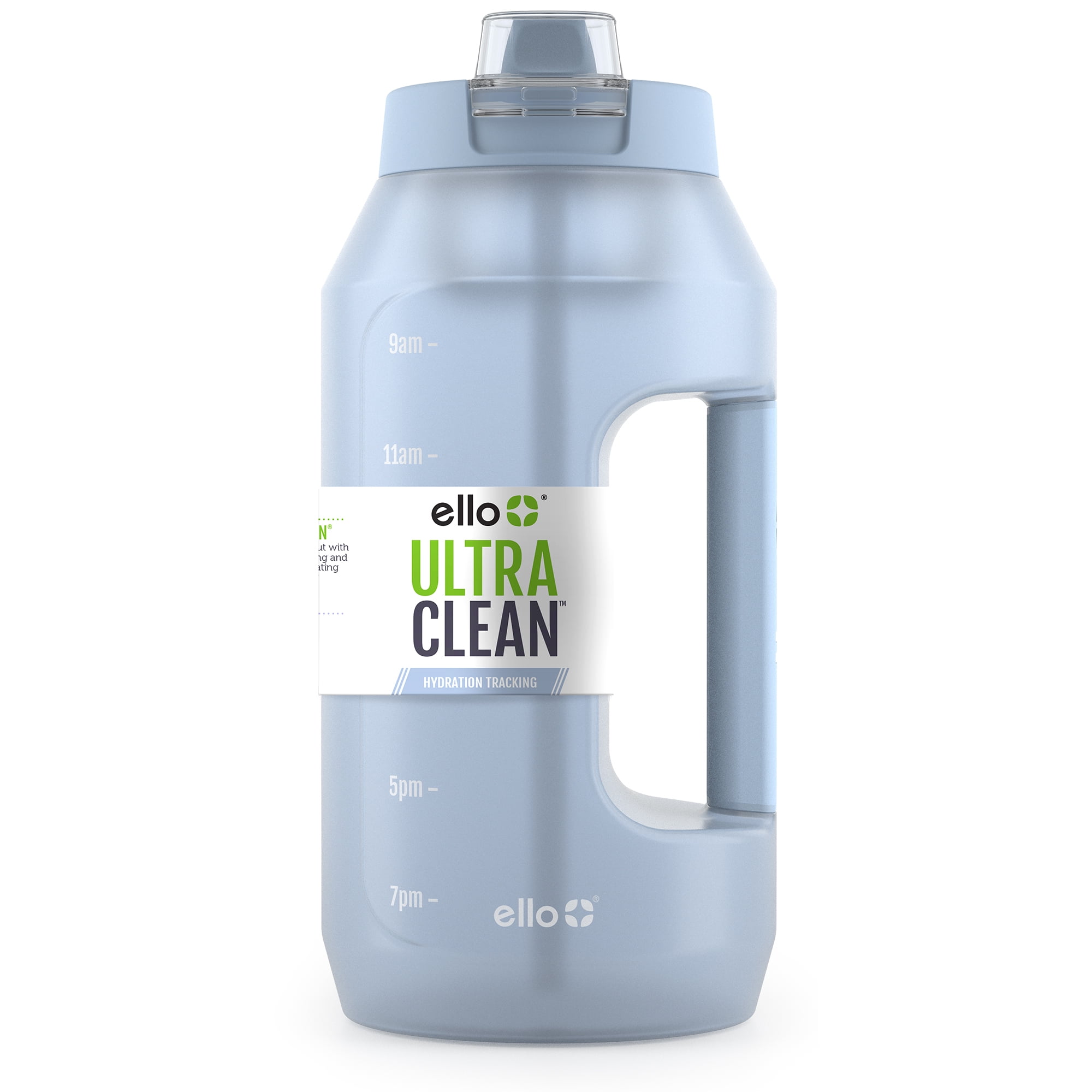 Ello Ultra Clean 64 Fl Oz Plastic Water Bottle, Halogen Blue