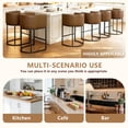 thumbnail image 4 of FANCROU 26" H Counter Height Bar Stools Set of 1, PU Leather Count Stool with Back and Footrest，Black Metal Frames, Brown, 4 of 6