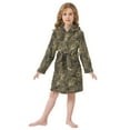 thumbnail image 6 of FORMRS Kids Bathrobe Unisex Hooded Robe Toddler Pajamas Sleepwear, Size 2-3T, Black Flower Pattern, 6 of 7