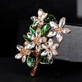 thumbnail image 4 of SmartBy Lady Retro Multicolor Flower Enamel Rhinestone Brooch Pin Evening Party Jewelry, 4 of 6