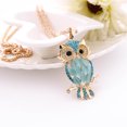 thumbnail image 2 of Guodhu Dainty Crystal Owl Necklace Chain Rhinestone Owl Bird Necklace Pendant for Women, 2 of 2