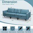 thumbnail image 4 of Costway Modular 3-Seat Sofa Couch w/ Socket USB Ports & Side Storage Pocket Blue, 4 of 10