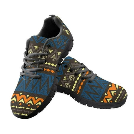 

African Tribe Floral Print Woman Casual Shoes For Women Flats Shoes Breathable Mesh Lace Up Sneakers Designer Ladies Sport Shoes