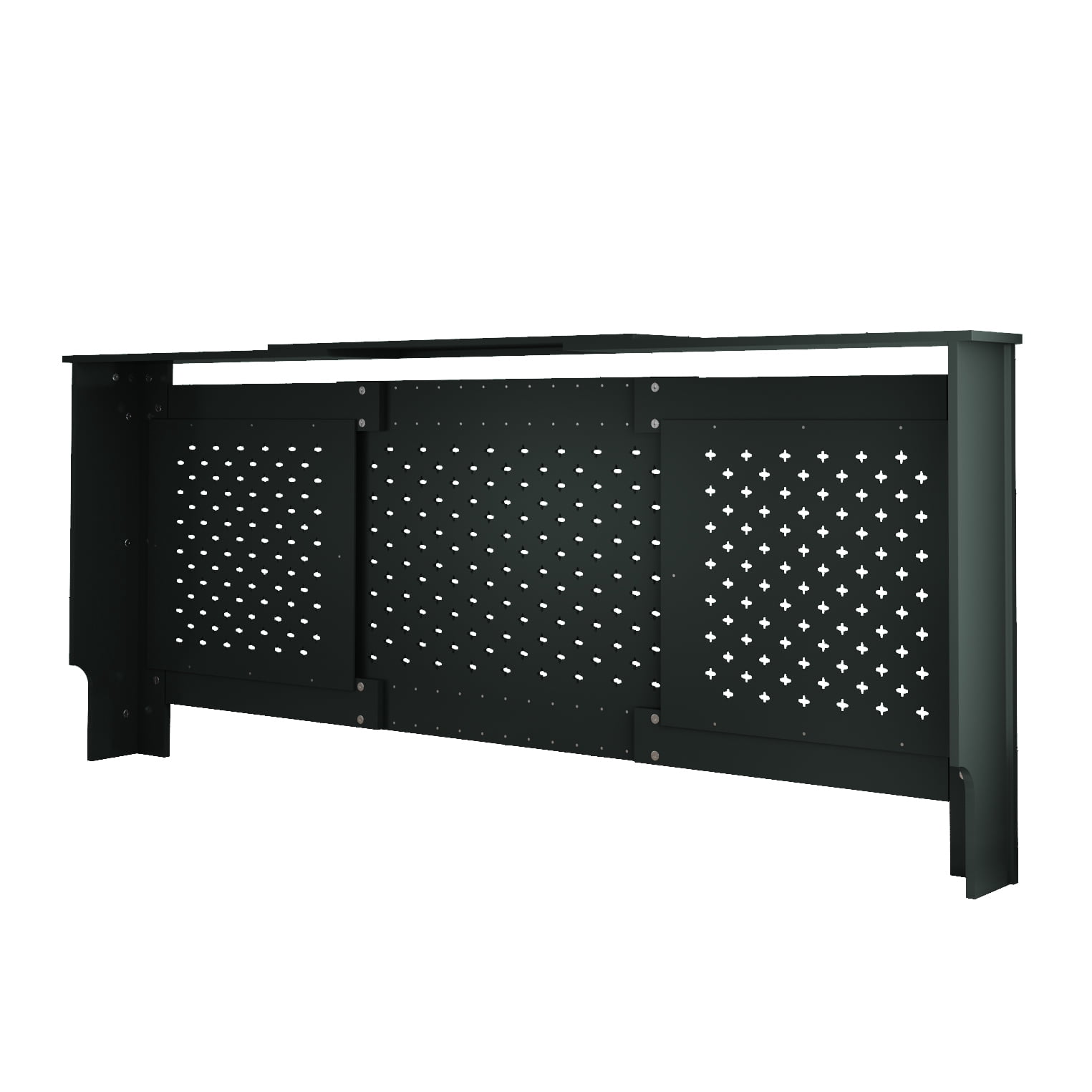 MDF Radiator Cover, Adjustable Width 54.75-80 in, Anthracite, 32.8 in High