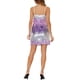 thumbnail image 3 of Vestido de Promoción Mini para Mujeres INSPIRE CHIC con Brillo y Lentejuelas, Cuello en V, Tiras Ajustables, Color Púrpura Plateado, Talla M, 3 of 6
