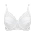 thumbnail image 4 of Fsqjgq Lace Bras for Women Plus Size Full Cup Thin Underwear Adjustable Straps Lightly Lined Seamless Wireless Bras Large Bust Push Up Bra White 38D, 4 of 9