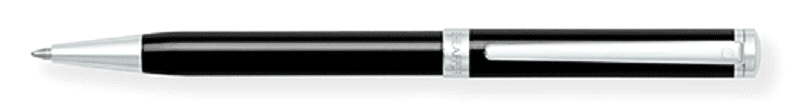 SHEAFFER 100 Gloss Black & Brushed Chrome Ballpoint Pen & .7mm Pencil Set 