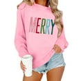 thumbnail image 2 of Craaazy Women's Christmas Shirt Long Sleeve Merry Christmas Sweatshirts Casual Pullover Tops Gifts, 2 of 9