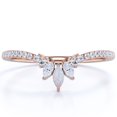 thumbnail image 1 of JeenMata Alianza de Boda Apilable Vintage de 0,45 Uds con Ópalo de Fuego Marquesa y Moissanita en Oro Rosa de 18 K sobre Plata, 1 of 6