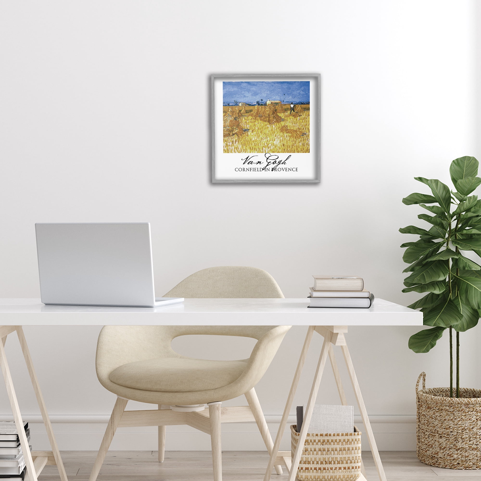 Stupell Industries Van Gogh Cornfield Provence Gray Framed Giclee Art, design by Vintage Hustle