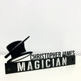 thumbnail image 4 of Handmadetneonsign Magician Metal Nameplate, Magician Office Desk Nameplate, Desk Name Plate Decor, 4 of 4