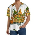 thumbnail image 3 of Balery Thanksgiving Truck Men's Casual Button Down Shirt Short Sleeve Textured Summer Cuban Beach Shirts-XX-Large, 3 of 7