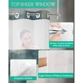 thumbnail image 4 of No Hook Shower Curtains with Snap in Liner, Geometric Abstract Modern Waterproof Fabric Shower Curtain, Teal White Wall Art Double Layers & See-Through Top Window Bathroom Curtains 72''x96'', 4 of 6