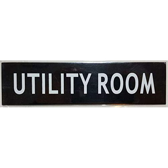 Utility Room Sign Black (2 X 7.75) (ref-2201)