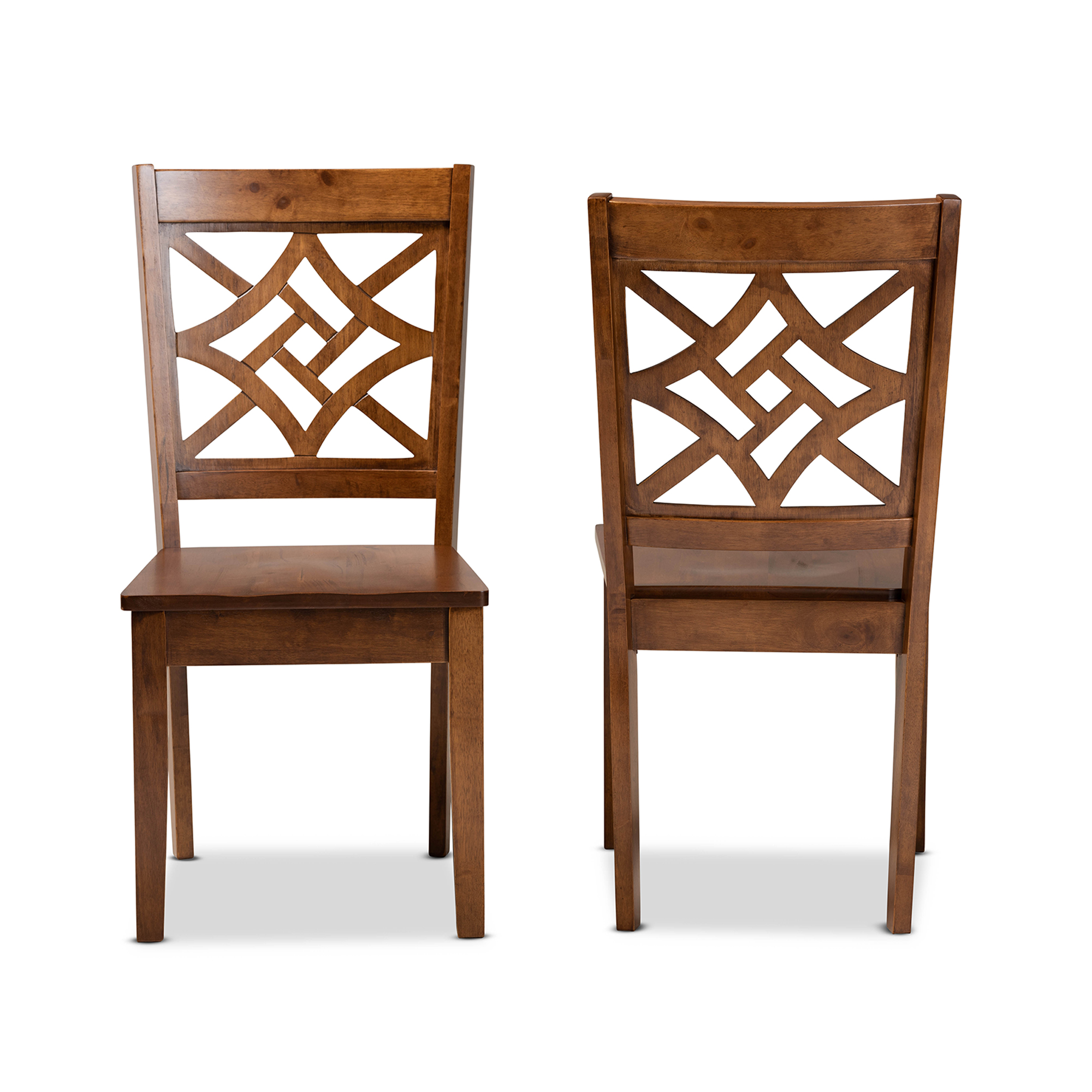 Baxton Studio Nicolette Dining Chair, Set of 2, Walnut Brown