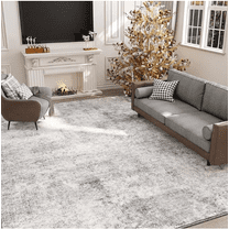 Area Rug - 9*12 Ultra-Thin Washable Rug, Moroccan Living Room Rug, Boho Rug Geometric, Non-Slip Non-Shedding Carpet for Kitchen Bedroom.BLUE