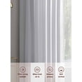 thumbnail image 7 of Light Grey Striped Semi Sheer Curtains 96 Inch Length 2 Panels Set, White Simple Neutral Modern Sheer Kitchen Curtain Privacy Voile Window Curtain for Living Room Bedroom Rod Pocket Drapes, 7 of 7