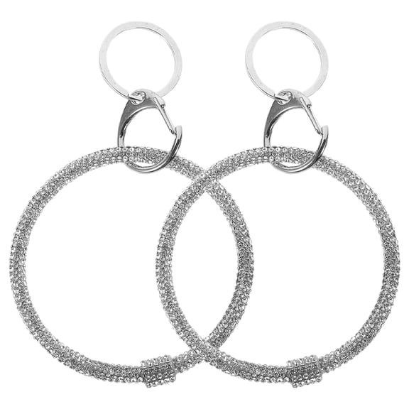 HOMEMAXS 2pcs Bling Lanyard Rhinestone Wristlet Women Keychain Bracelet For Keys Purse Car Keys Wallet Wristlet Bangle Key Ring Holder