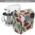thumbnail image 2 of Floral Stand Mixer Cover, Close up View of Blooming Poppy Flowers and Leaves, Kitchen Appliance Organizer Bag Cover with Pockets, 5 Quarts, Vermilion Lime Green, by Ambesonne, 2 of 4