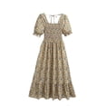 thumbnail image 1 of Vestido Floral para Mujeres Impresión de Verano Vestido de Vendaje de Manga Corta Poliéster, Vestido Floral de Moda para Ocasional Y Fiesta, 1 of 3
