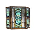 thumbnail image 2 of RADIANCE Goods Tiffany-Style 3pcs Folding Victorian Stained Glass Fireplace Screen 40" Width, 2 of 4