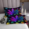 thumbnail image 3 of Erosebridal Gradient Leaves Coverlet Set Twin, Botanical Bedding Set, Fall leaf Decor, 2pcs, 3 of 5