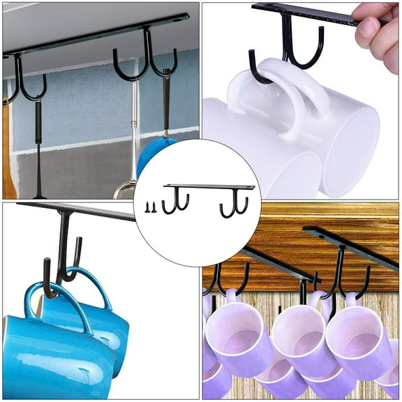 Stri 1 Set Mug Hook Mug Rack Under Cabinet Coffee Cup Holder Kitchen Gadget