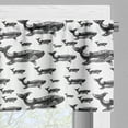 thumbnail image 5 of Ambesonne Sealife Valance & Curtain, Hand Drawn Big Whales, 55"x36", Black and White, 5 of 6