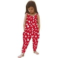 thumbnail image 2 of Odeerbi 2025 Christmas Jumpsuits Toddler Baby Girl Jumpsuits Strap Romper Christmas Wapiti Pants With Pockets Red, 2 of 4