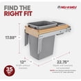 thumbnail image 3 of Rev-A-Shelf Pullout Top Mount Trash Can w/ Soft-close, 35 qt., 4WCTM-12BBSCDM1, 3 of 12
