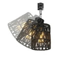thumbnail image 1 of FSLiving Gimbaled LED Track Light Adjustable H Type Flexibly Rotatable Head Twine Natural Rattan Black Shade, E26 Lamp Socket Track Mount Decorate for Dinning Sloped Ceiling, 1 of 7