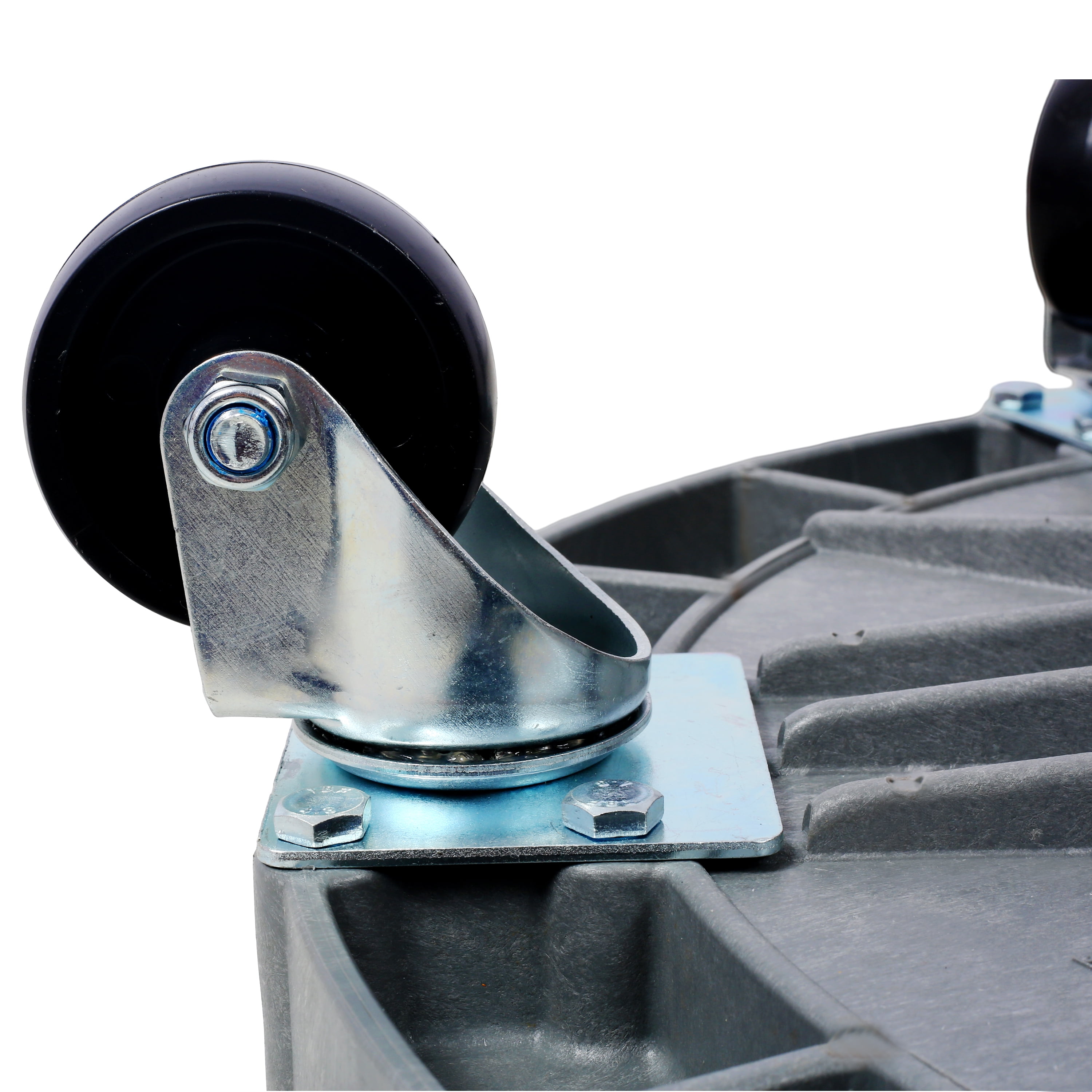 , 30 Gallon and 55 Gallon Heavy Duty Plastic Drum Dolly - Durable Plastic Drum Cart 900 lb. Capacity- Barrel Dolly with 5 Swivel Casters Wheel ,2pcs set, Gray ,Plastic ,