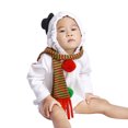 thumbnail image 5 of XFHLMJFF Christmas Snowman Romper for Bodysuits Baby Onesie Boys Girls Long Sleeve Zipper Hooded Coveralls Pajama Xmas With Striped Scarf 2Pcs Size 0-6 Months, 5 of 9