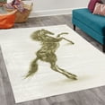 thumbnail image 2 of Horses Decorative Rug, Gallop Animal Motif Rearing up Blazing Devilish Moving Freely Theme, Quality Carpet for Bedroom Dorm and Living Room, 6 Sizes, Pale Olive, by Ambesonne, 2 of 4