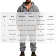 thumbnail image 3 of Ceisia Mens Loose Full Zip Hooded One Piece Jumpsuit Casual Sports Onesie Dark Gray L Gift, 3 of 9