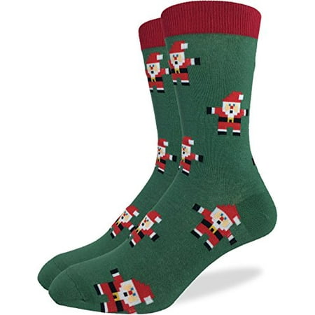 

Good Luck Sock Men s Christmas Santa Clause Crew Socks Green Shoe: 7-12