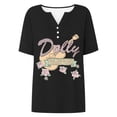 thumbnail image 2 of VNKIDY Womens Vintage Dolly Shirt Short Sleeve V Neck Country Legend Parton Memorial Graphic Tees Casual Country Music Festivals Comfort Fit Fall Tops For Women,Size XXL, 2 of 7