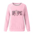 thumbnail image 4 of Jinhomg Comfy Long Sleeve Sweatshirt for Women Trendy Breast Pink Ribbon Print Tee Shirts Fall Winter Casual Loose Pullover Tops Cyber and Monday Deal Pink M, 4 of 5