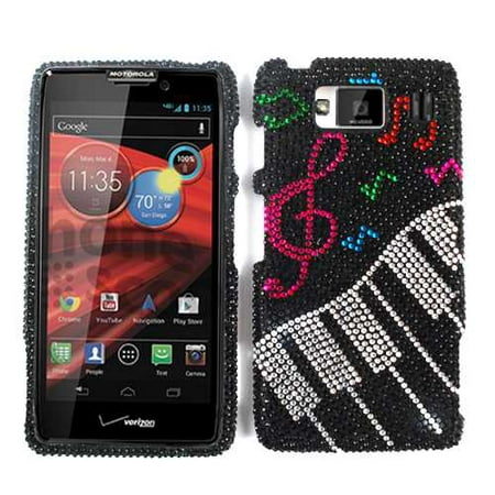 Unlimited Cellular Full Diamond Crystal Cover for Motorola XT926 Droid Maxx HD (Music Notes and (Best Full Keyboard Phone)