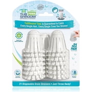 TubShroom Toss 21pk Disposable Bath Tub Drain Strainers - Hair Catcher Snare for Shower Bathtub to Prevent Clogged Drains, Traps Human and Pet Hair, One Year Supply (White)