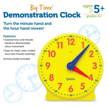 Learning Resources Big Time™ Learning Clocks 12-Hour Demonstration Clock
