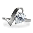 thumbnail image 3 of High polished (no plating) Stainless Steel Ring with AAA Grade CZ in Clear for Women Style TK067, 3 of 5