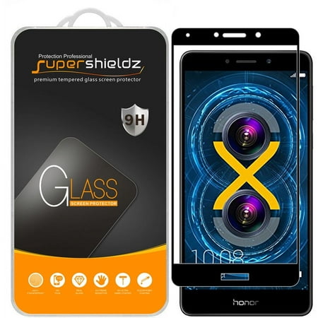 [1-Pack] Supershieldz for Huawei Honor 6X [Full Screen Coverage] Tempered Glass Screen Protector, Anti-Scratch, Anti-Fingerprint, Bubble Free (Black Frame)