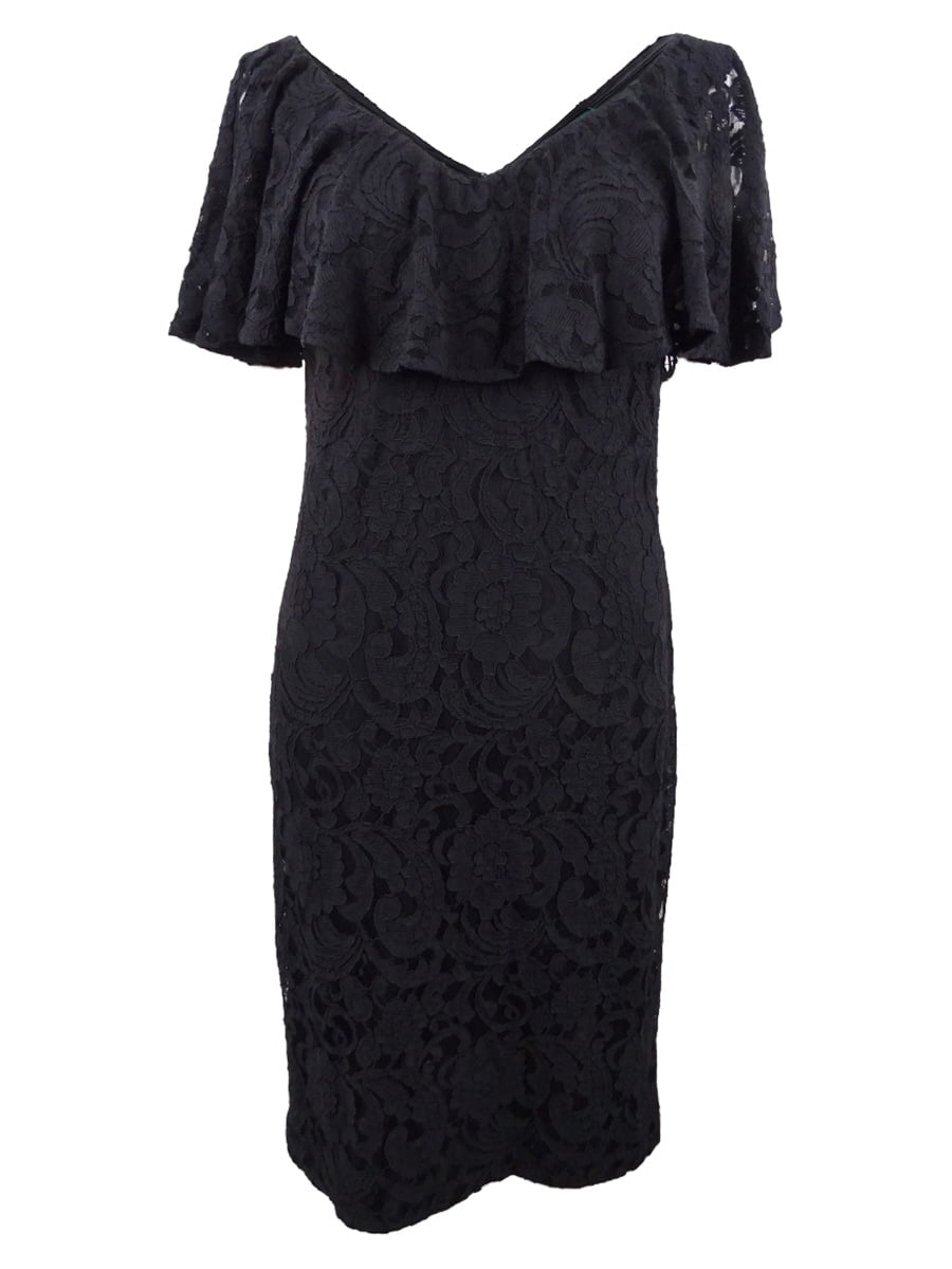 ralph lauren black lace dress