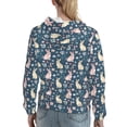 thumbnail image 7 of Kdxio Cute Rabbit Floral Print Womens Oversized Hoodies Sweatshirts Hooded Pullover Tops Sweaters Casual-X-Large, 7 of 7