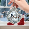 thumbnail image 4 of Christmas Snowman Wreath Pendant, Sparkling Blue and White Crystal Snowman with Bow, Holiday Tree Decoration and Home Décor for Christmas, 4 of 5