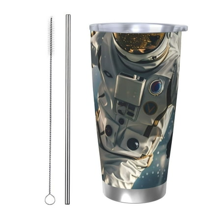 

Tideii Astronaut Soccer Field for 20OZ Car Cup Stainless Steel Cold and Hot Cup with Lid Suitable for Outdoor and Home Unisex-Straw Two-piece Set