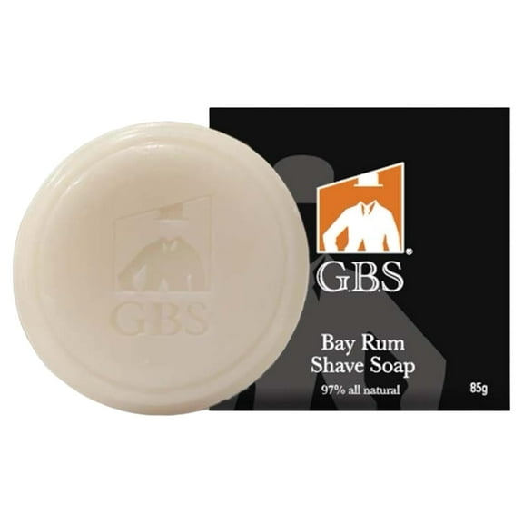 GBS 97% All Natural Shave Soap - Made in The USA - Creates a Rich Lather Foam for Ultimate Wet Shaving Experience (Bay Rum)