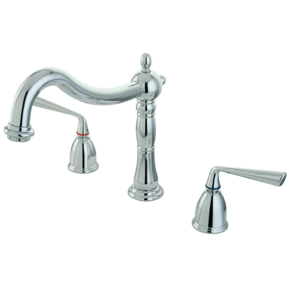 Kingston Brass KS1341ZL Silver Sage Two-Handle Deck Mount Roman Tub Faucet, Polished Chrome