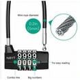thumbnail image 2 of Jinsinto 4 digit combination padlock, combination padlock with extended steel cable, long shackle padlock, 2 of 3